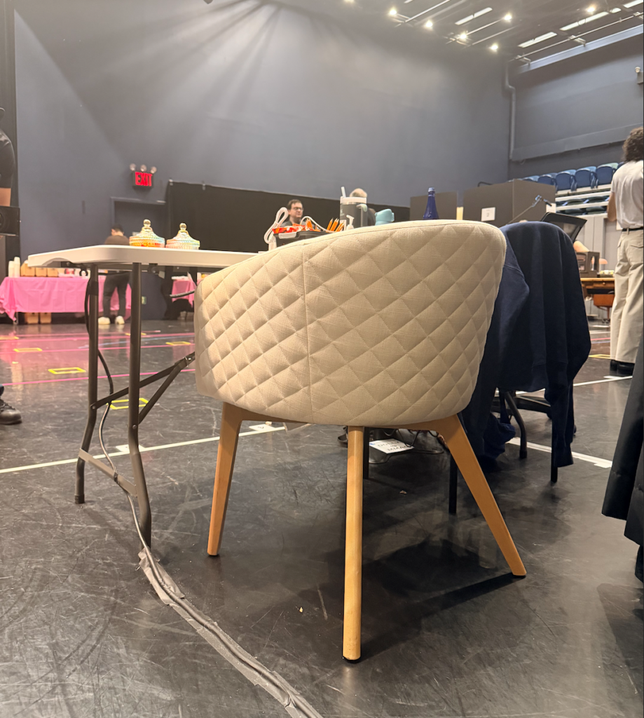 Dolly’s chair at first rehearsal.