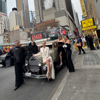 When you’re a star, the only way to travel is by vintage car.