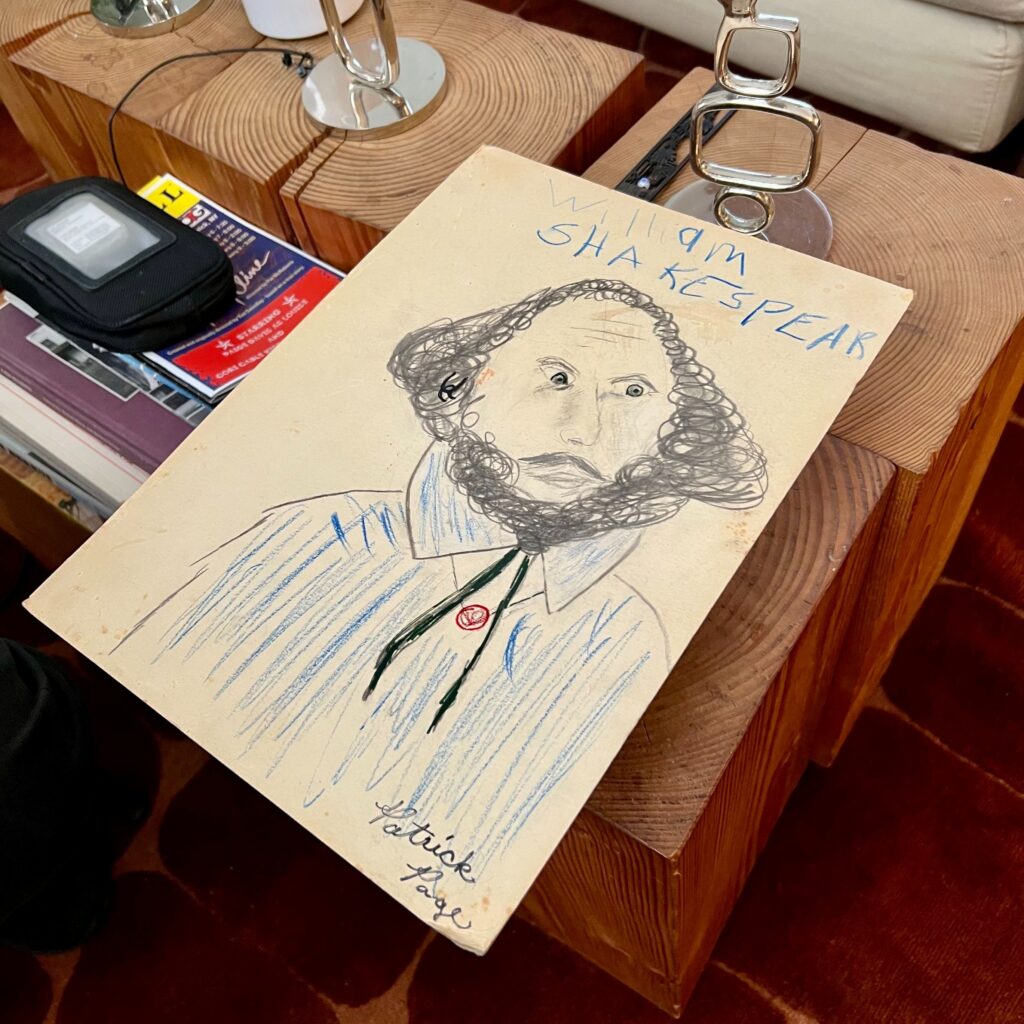 Patrick “Picasso” Page showing his love for The Bard at an early age