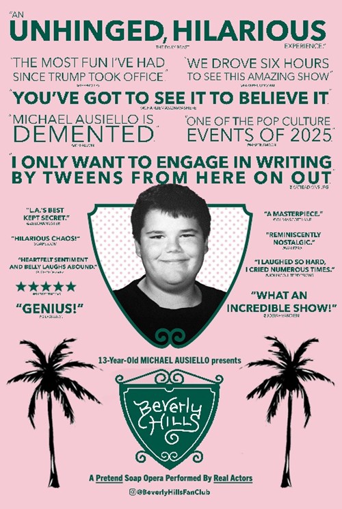 “13-YEAR-OLD MICHAEL AUSIELLO PRESENTS: BEVERLY HILLS – A PRETEND SOAP OPERA PERFORMED BY REAL ACTORS” SETS STARRY NYC BENEFIT READING FOR SEPTEMBER 8