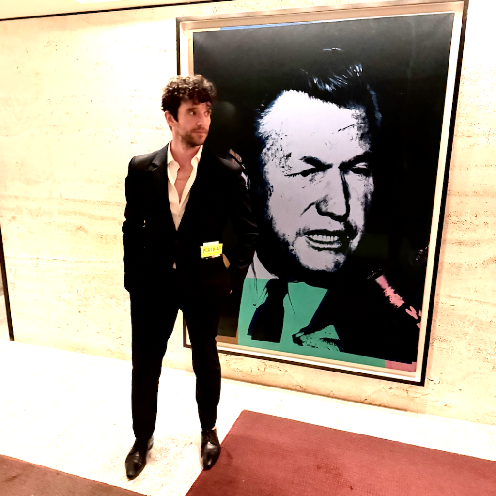 Michael Urie out in the world post-The Fear of 13 Opening Night.