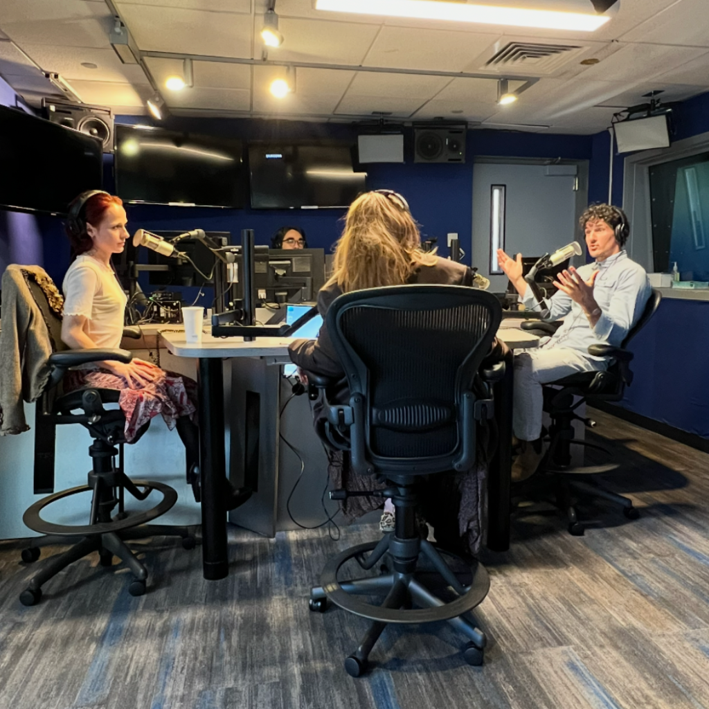 Sophia Anne Caruso & Cory Jeacoma in studio.